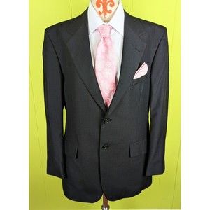 NWT $190 VTG Barrymore Men's 41 R Blazer Jacket 2 Button Wool Black Striped USA